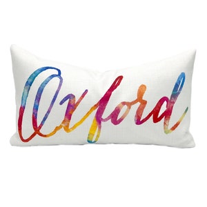 Oxford Pillow || Custom City Pillow || Watercolor Oxford - 084