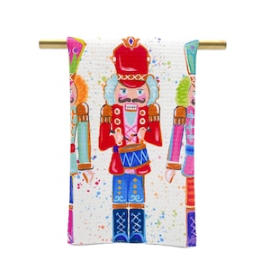Colorful Nutcrackers Kitchen Towel || Nutcracker Art || Nutcracker Tea Towel || Christmas Tea Towel || Christmas Decor - 511