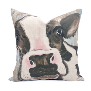 Cow Pillow || Farm PIllow || Cow Art Throw PIllow - 695