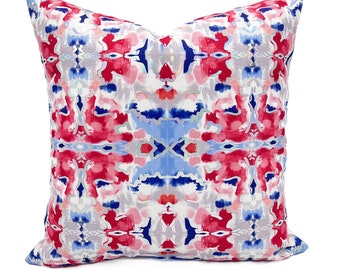 Patriotic Kaleidoscope Pillow || Holographic Foil Red & Blue Kaleidoscope Pillow || Memorial Day Pillow || 4th of July Pillow - 1234