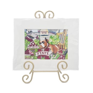 Mississippi State Collage Art Print || MSU Bulldog Matted Print || MS State Bully Art - 160