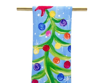 Whimsey Tree Tea Towel || Christmas Kitchen Towel || Christmas Tree Kitchen Towel || Holiday Decor - 286
