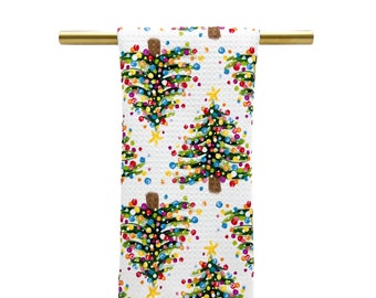 Christmas Trees Tea Towel || Fun Christmas Decor || Christmas Kitchen Towel || Christmas Art - 704