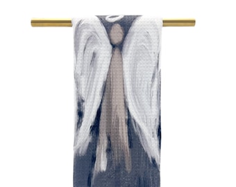 Angel Kitchen Towel  ||  Gray Angel Kitchen Towel || Angel Tea Towel - 342