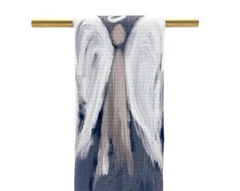 Angel Kitchen Towel || Gray Angel Kitchen Towel || Angel Tea Towel - 342