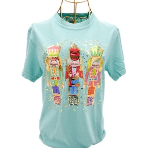 Short Sleeve Gold Foil Colorful Nutcracker T-Shirt || Nutcracker Shirt || Christmas Tshirt || Gold Foil Nutcracker Shirt - 511