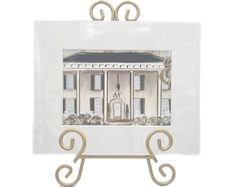 Gold Foil Delta Gamma House Art Print || DG Sorority House Matted Print || Ole Miss - 255