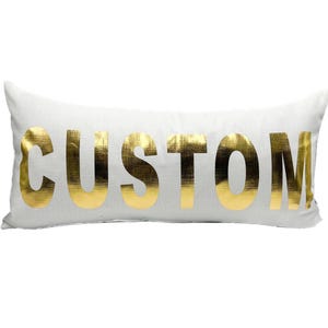 Gold Foil Custom Pillow || Gold foil Customizable Pillow || Custom Gold Name Pillow || Personalizable Pillow