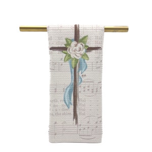 Easter Kitchen Towel  ||  Cross Kitchen Towel || Easter Hymn Towel - 742