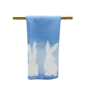 Robins Egg Bunny Backs Easter Tea Towel || Bunny Kitchen Towel || Easter Tea Towel - 1150
