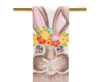 Easter Bunny Towel ||  Easter Egg Bunny Kitchen Towel || Easter Tea Towel || Easter Decor - 744