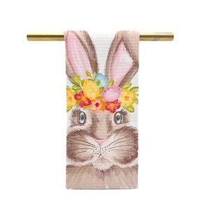 Easter Bunny Towel ||  Easter Egg Bunny Kitchen Towel || Easter Tea Towel || Easter Decor - 744