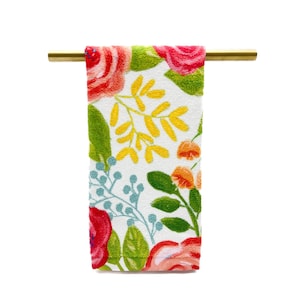 Turquoise Floral Tea Towel || Spring Kitchen Decor - 394