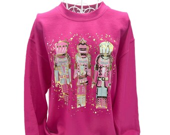 Goldfolie Pink & Mint Nussknacker SWEATSHIRT || Weihnachten Sweatshirt || Nussknacker Hemd - 1079