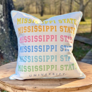 Mississippi Zustand Kissen || Buntes MSU Kissen ||  Mississippi State Universität - 380