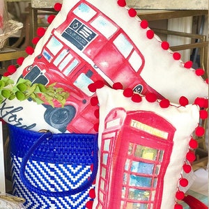 Double Decker Pillows  ||  Double Decker Bus Pillow  ||  Phone Booth Pillow  ||  Oxford MS Pillows