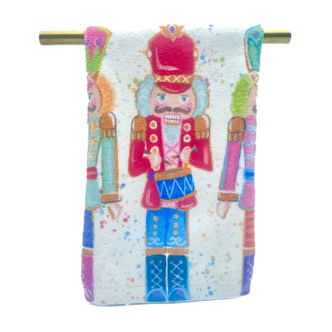 Colorful Nutcrackers Kitchen Towel Nutcracker Art Nutcracker Tea Towel Christmas Tea Towel