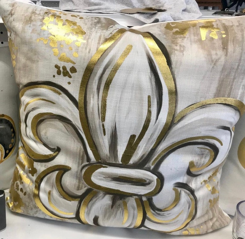 TheOlivePressTupelo Fleur De Lis Pillow - Thumbnail 2