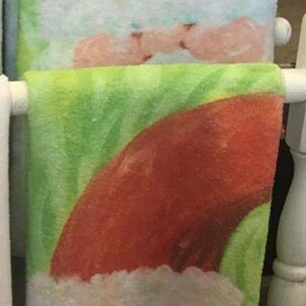 Swirly Santa Tea Towel ||  Christmas Kitchen Towel
