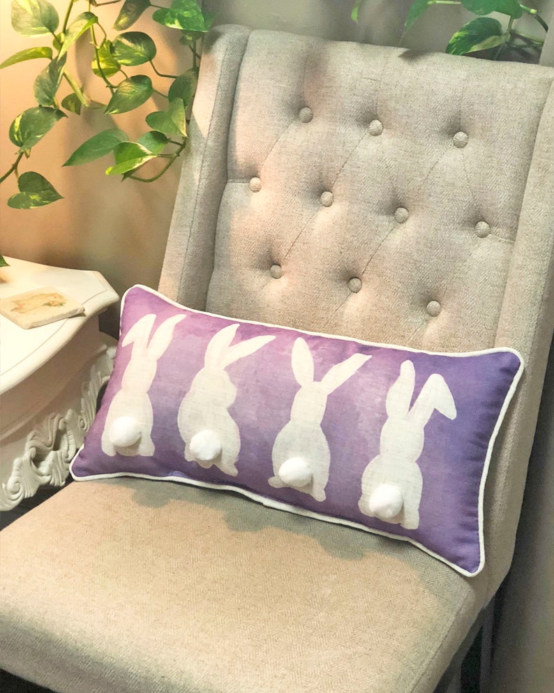Easter Pillow Bunny Tails Pillow Easter Decor Etsy