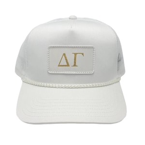 Sorority Hut || Delta-Digital || DG || Griechische Metallic Gold Patch Trucker Hat || Bid Day Geschenk - 1639
