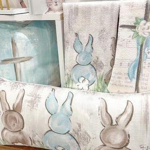 3 Little Bunnies Pillow Easter Pillow Easter Decor 741 image 3