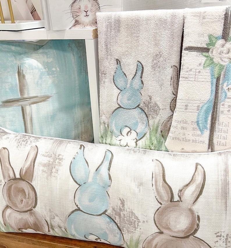 3 Little Bunnies Pillow Easter Pillow Easter Decor 741 image 3