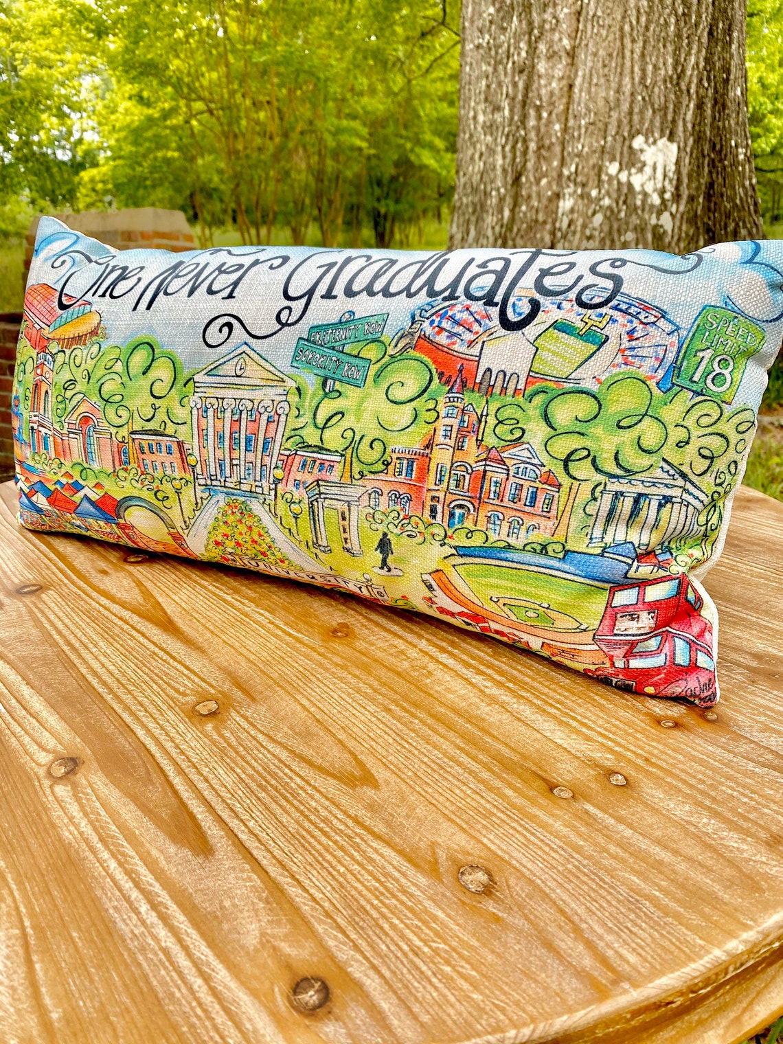 One Never Graduates Pillow Oxford Mississippi Pillow Etsy