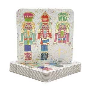 Gold Foil Colorful Nutcrackers Disposable Coasters || Christmas Coasters - 511