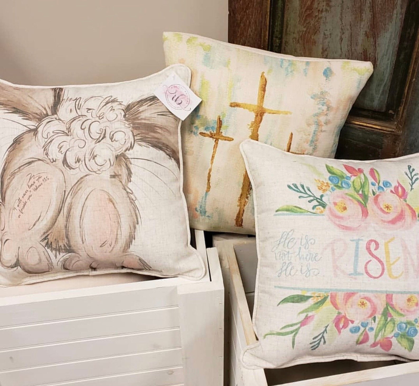 Golden Crosses Pillow Cross Pillow Cross Art Pillow Etsy