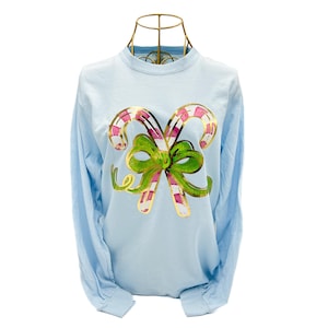 Goldfolie Weihnachtszuckerstangen Shirt || Weihnachtliches Langarm-Shirt - 962