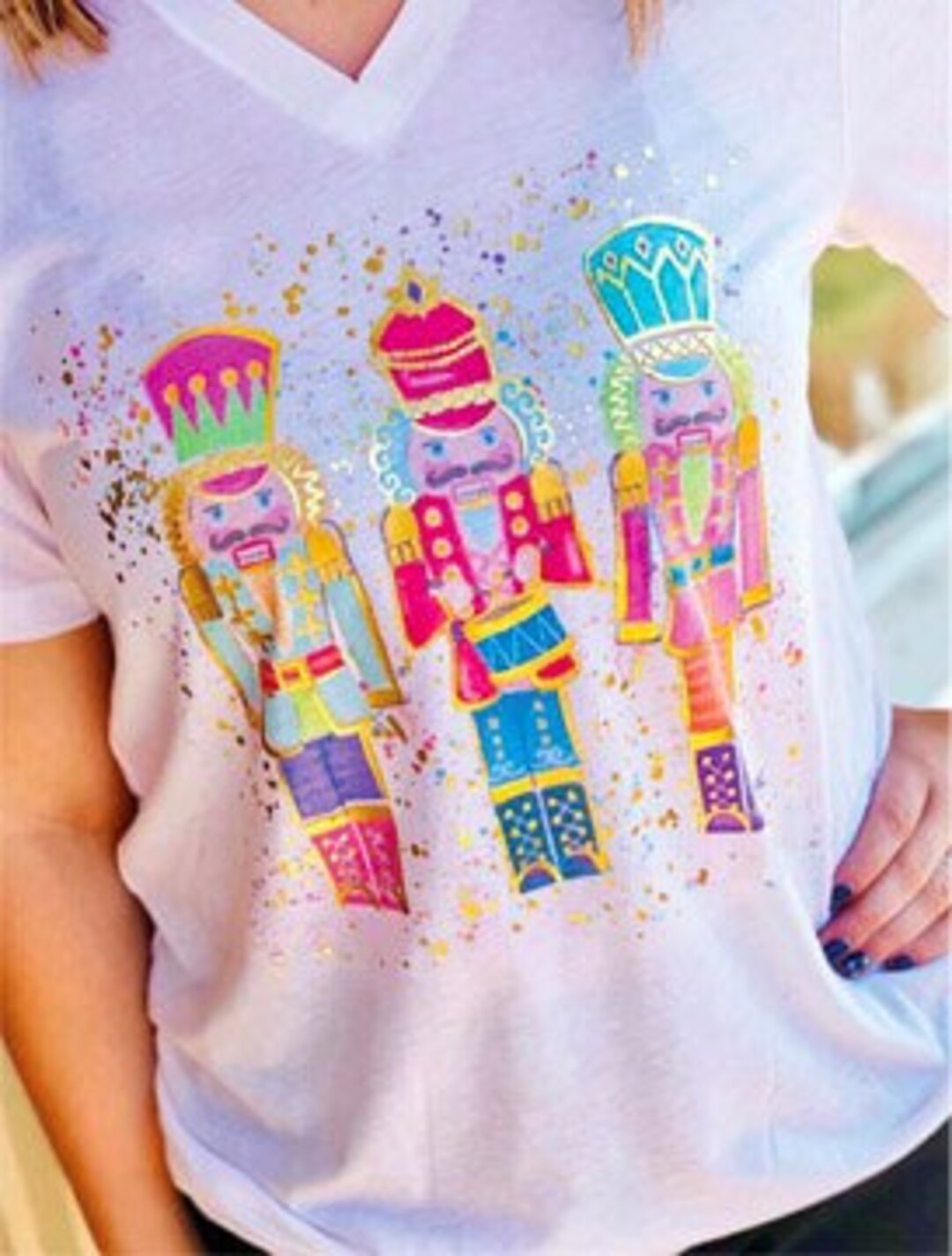 Nutcracker Tshirt Christmas Tshirt Gold Foil Tshirt Etsy