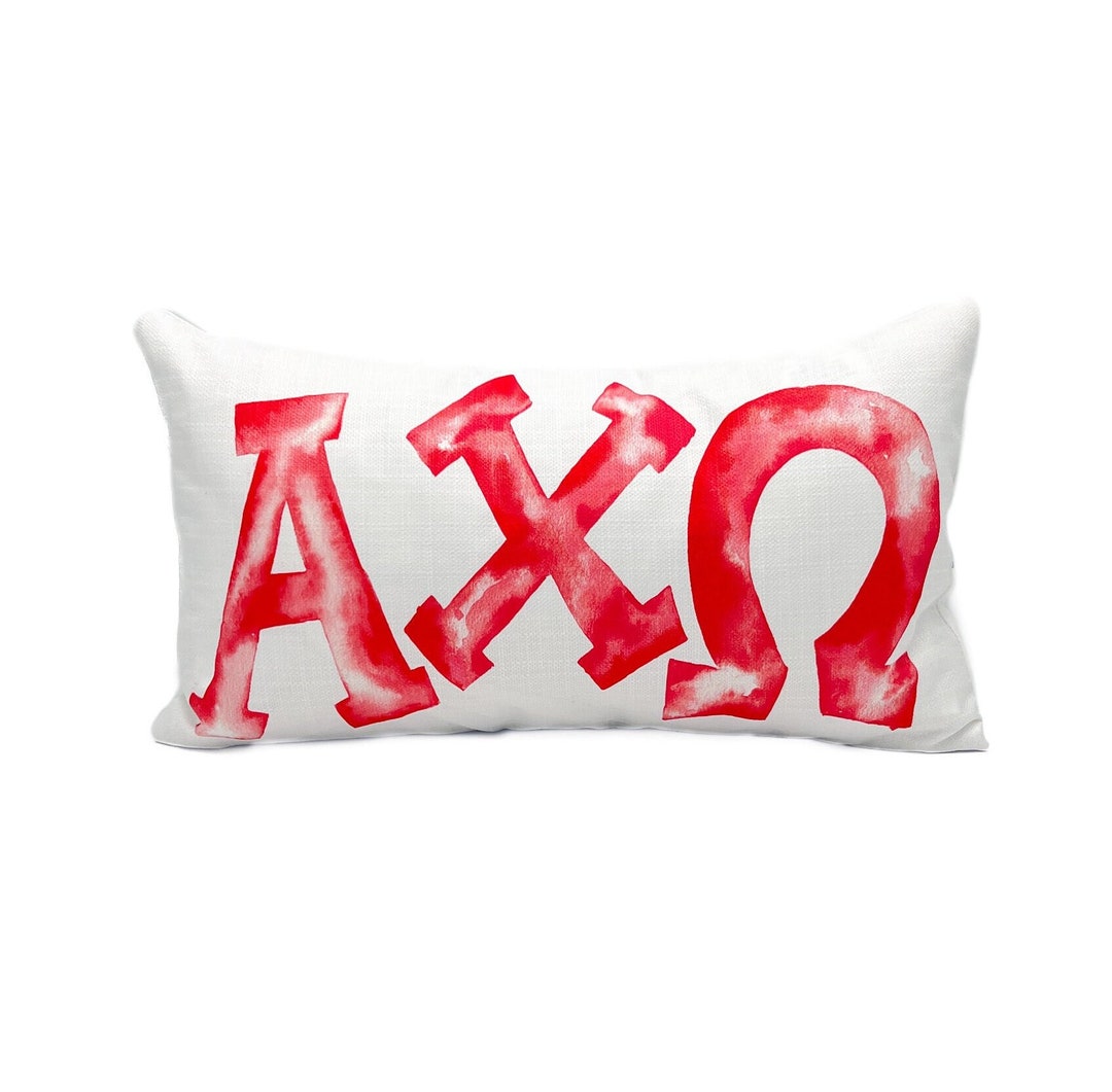 Axo Sign Alpha Chi Omega Pillow || AXO Pillow || Watercolor Alpha Chi Omega ...