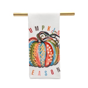 Whimsy Pumpkin Tea Towel || Fall Kitchen Towel || Pumpkin Tea Towel - 694