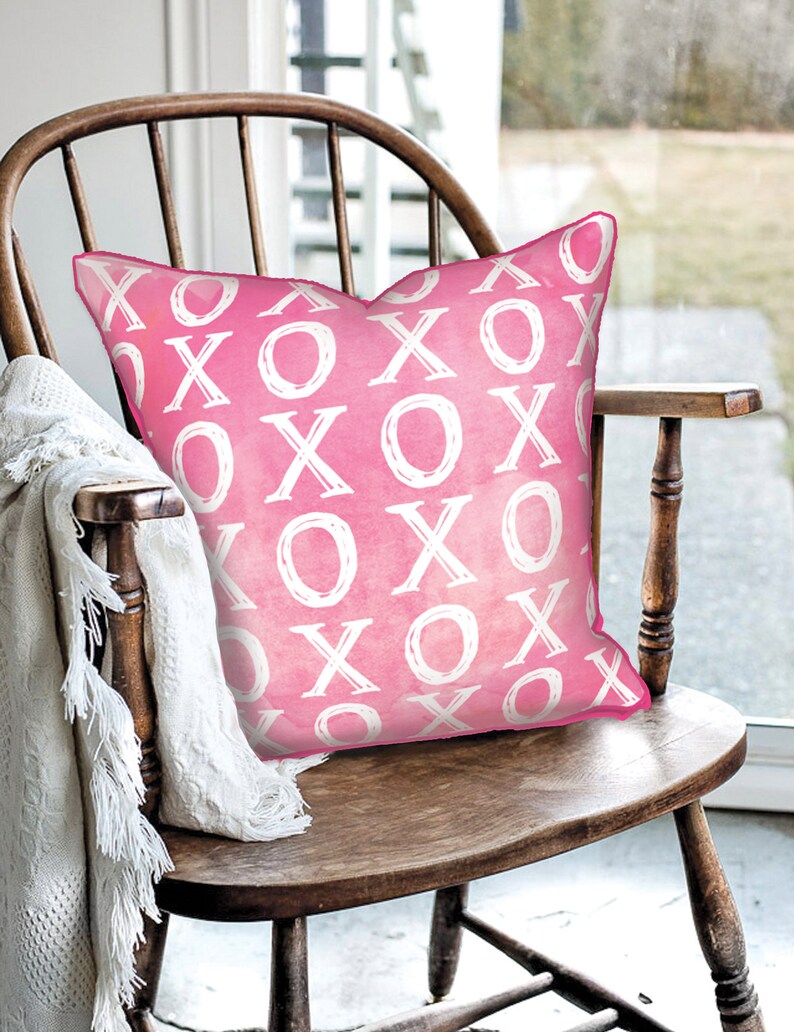 Valentines Pillow XOXO Pillow Valentines Decor Pink Etsy