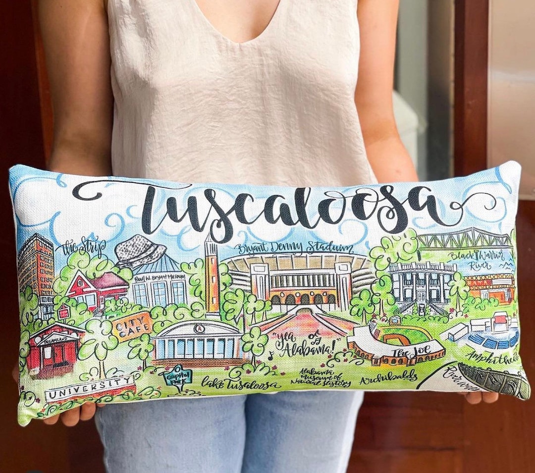 Tuscaloosa Scene Pillow Tuscaloosa Decor Tuscaloosa Alabama Etsy