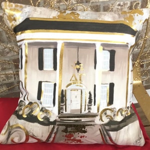 Almohada dorada de la hermandad Delta Gamma // Almohada de la casa DG // Ole Miss - 255 imagen 2