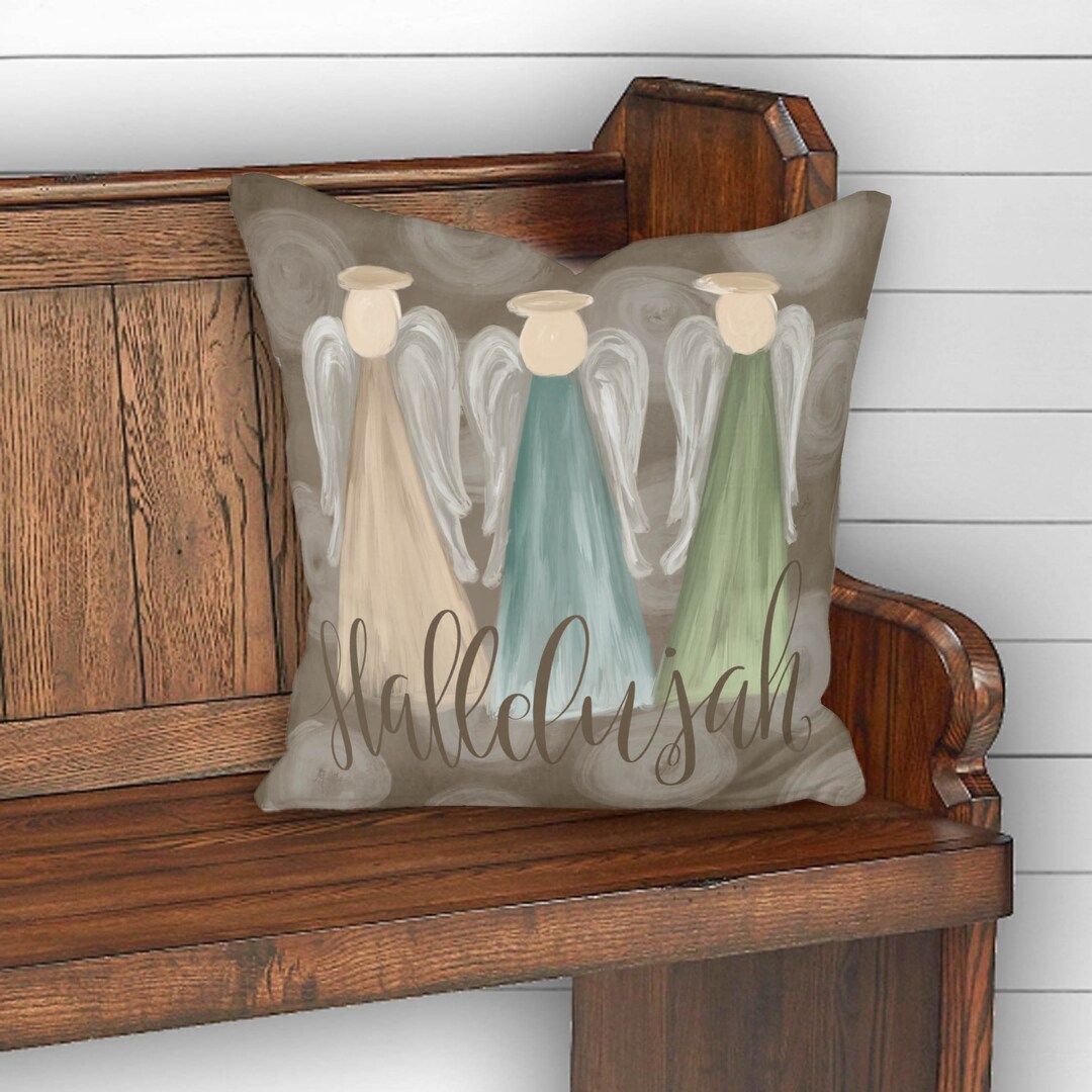 Angel Pillow Christmas Halellujah Angels Pillow Christmas Pillow 156 Etsy
