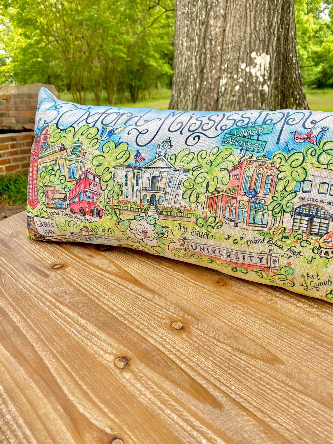 Oxford Mississippi Pillow Oxford Watercolor Pillow Etsy