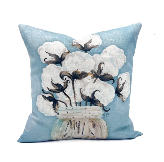 Cotton Pillow Custom Cotton Art Pillow Southern Decorative Pillow 013 Etsy