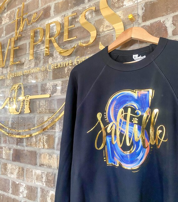 Gold Foil Saltillo Sweatshirt - Etsy Canada