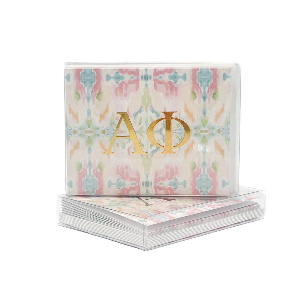 Amphi Alpha Notes Gold Foil Alpha Phi Kaleidoscope Folded Notes || Aphi Note Cards ...