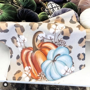 Leopard Print and Pumpkins Tea Towel || Pumpkin Kitchen towel || Fall Tea Towel || Thanksgiving Kitchen Towel