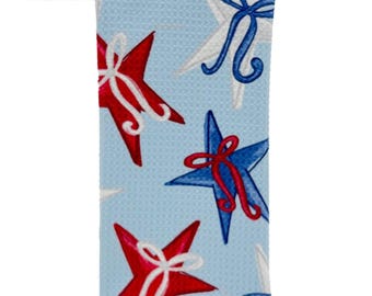 Stars & Bows Tea Towel || 4th of July Towel || Patriotic Kitchen Towel - 1942