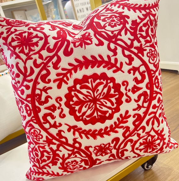 red damask pillow