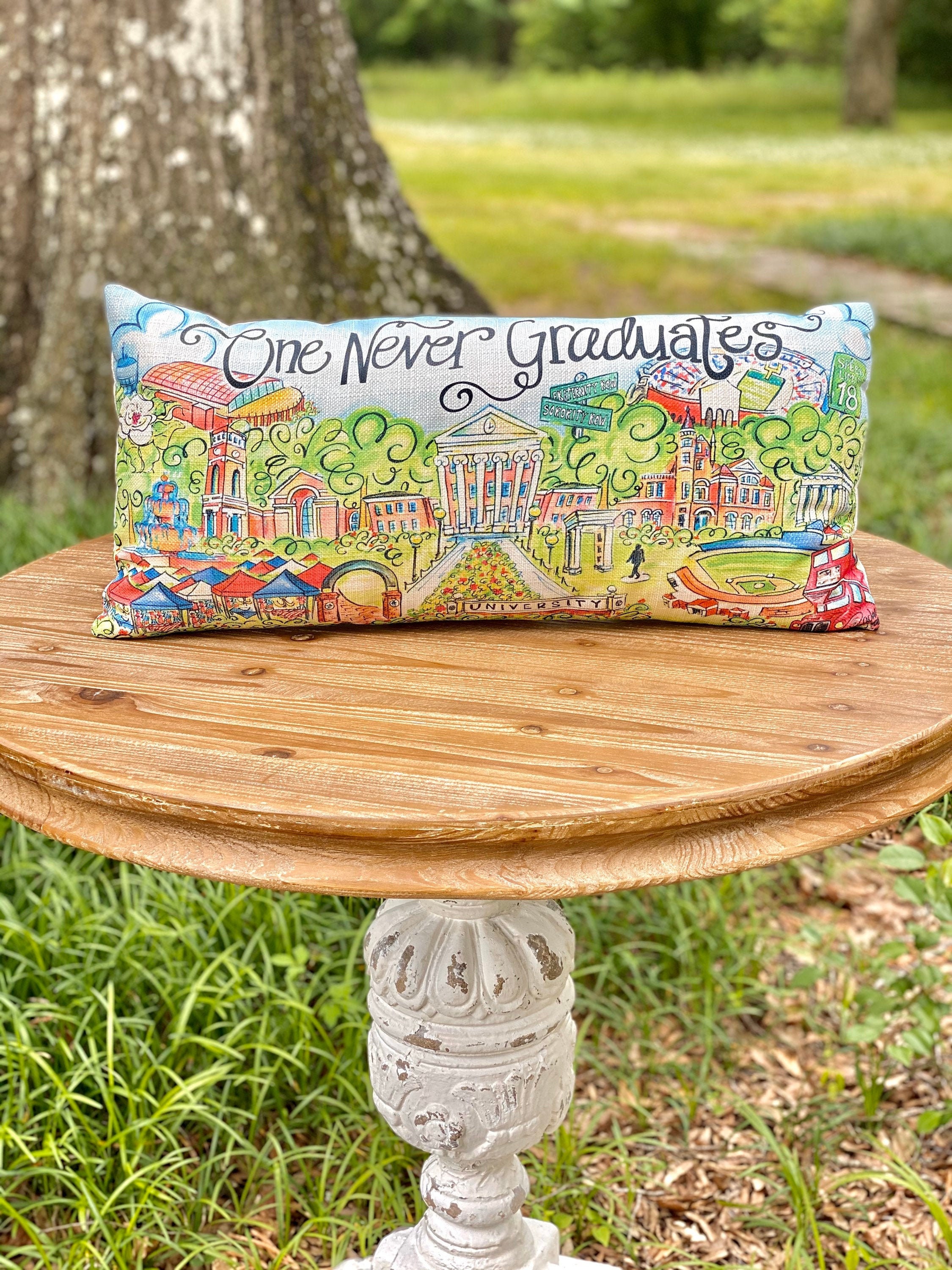 One Never Graduates Pillow Oxford Mississippi Pillow Etsy