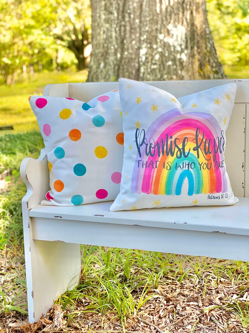 Polka Dot Pillow Colorful Dot Pillow Watercolor Etsy