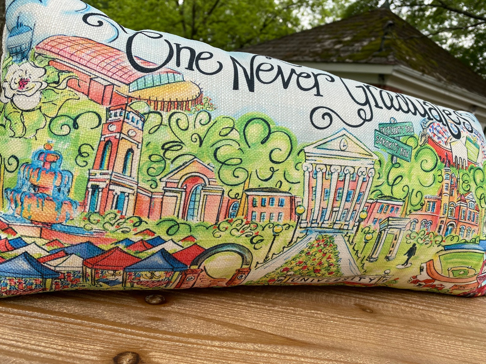 One Never Graduates Pillow Oxford Mississippi Pillow Etsy
