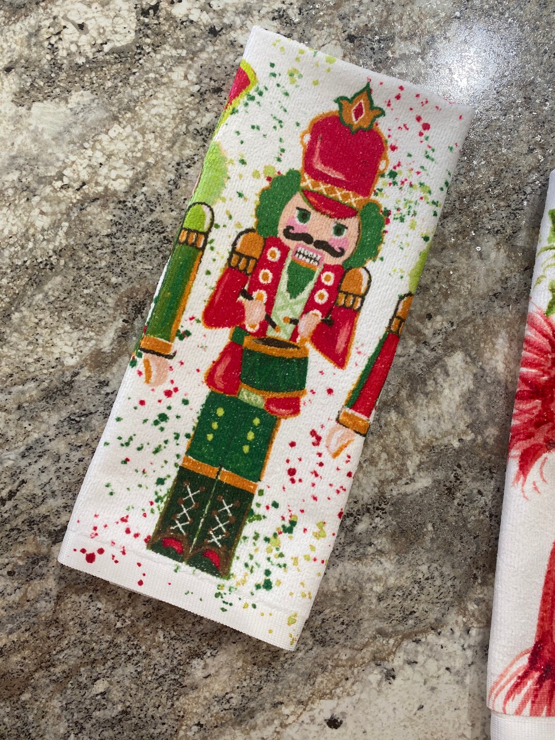 Classic Christmas Nutcrackers Kitchen Towel Red and Green Etsy