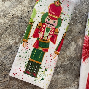 Classic Christmas Nutcrackers Kitchen Towel Red and Green Christmas Nutcracker Tea Towel Christmas Decor 512 image 2